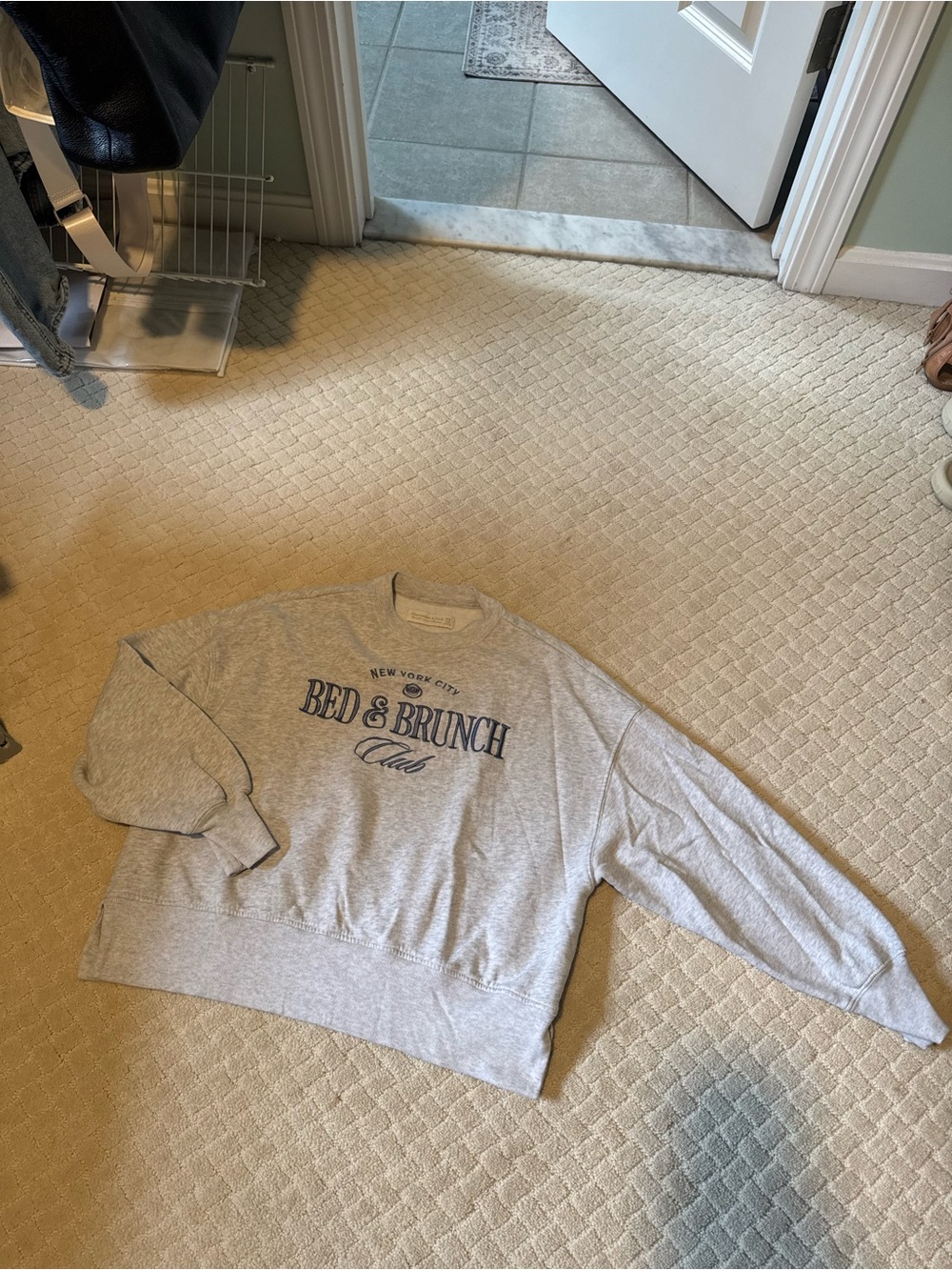 Bed & Brunch Club Women's Grey Crewneck Sweatshirt